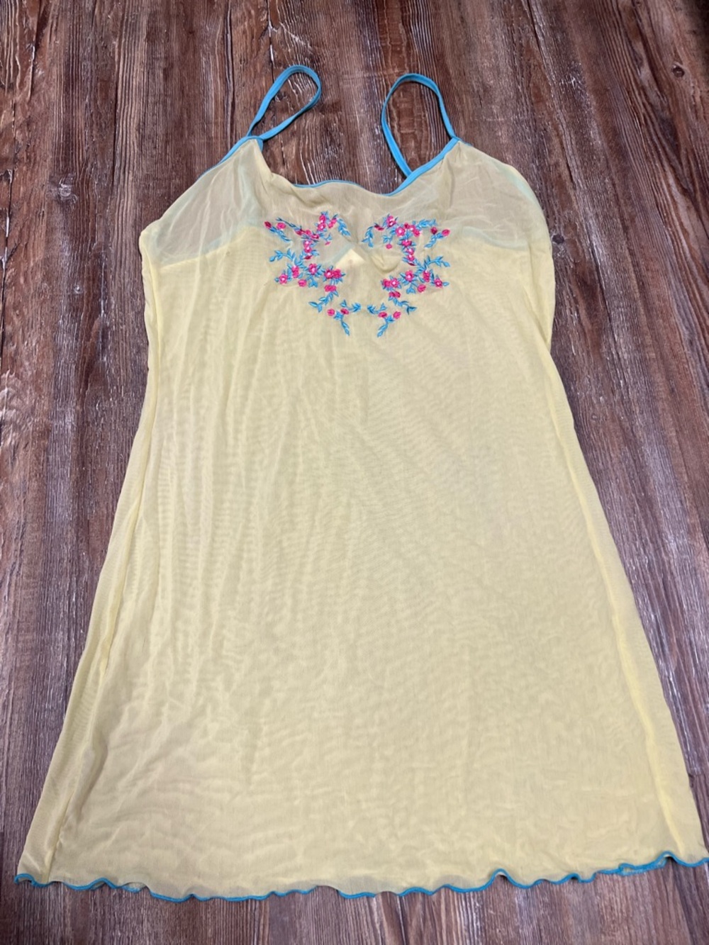 Vintage y2k Yellow mesh fairy core slip dress